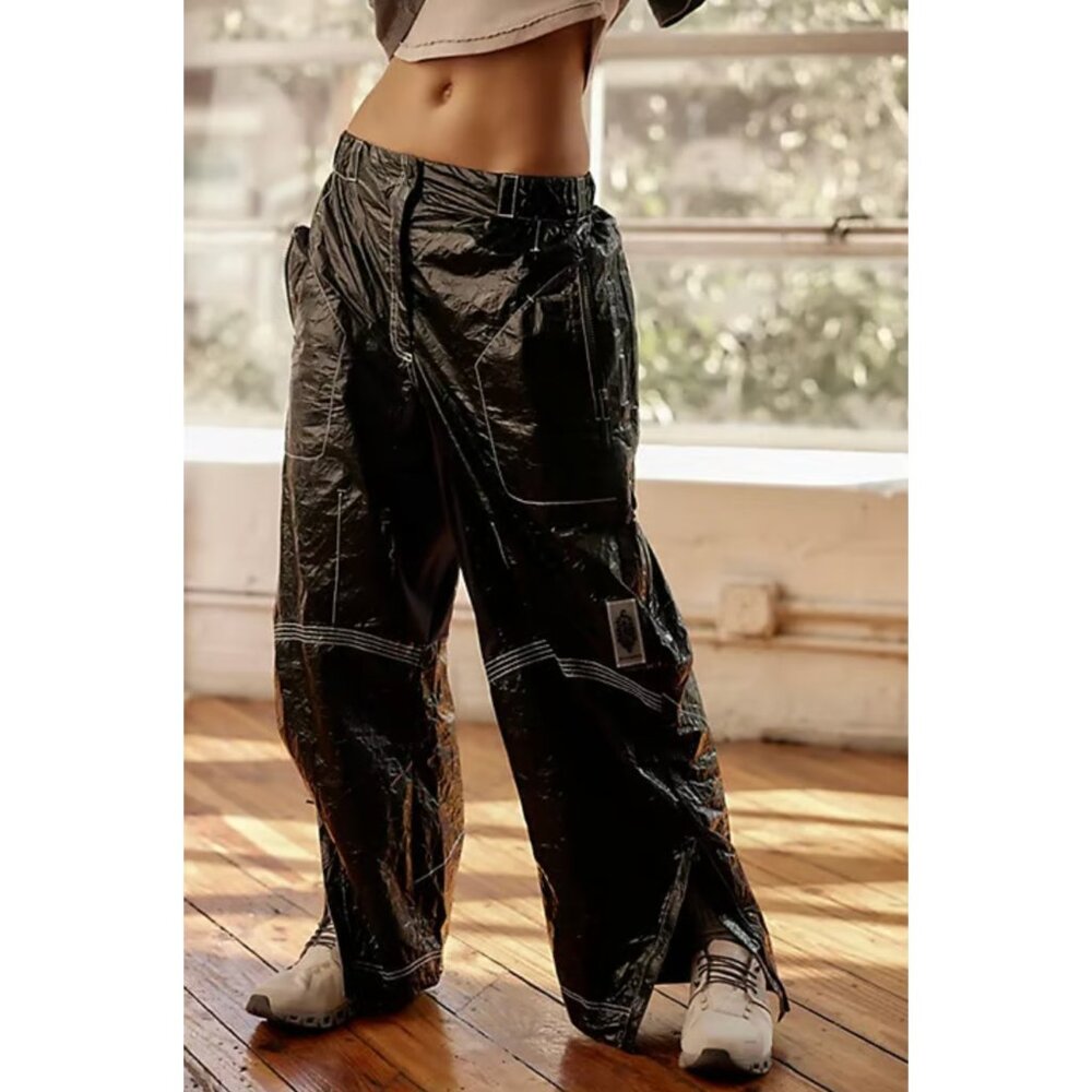 Free People Movement Rough Rider Black Tyvek Water Resistant Pants NWOT Medium